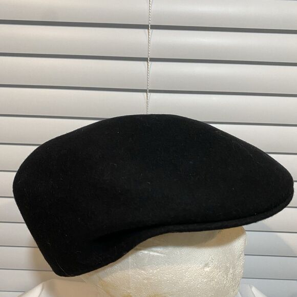 100% Wool Newsboy Cabbie Hat Vntg Black Size S/M - Picture 6 of 9
